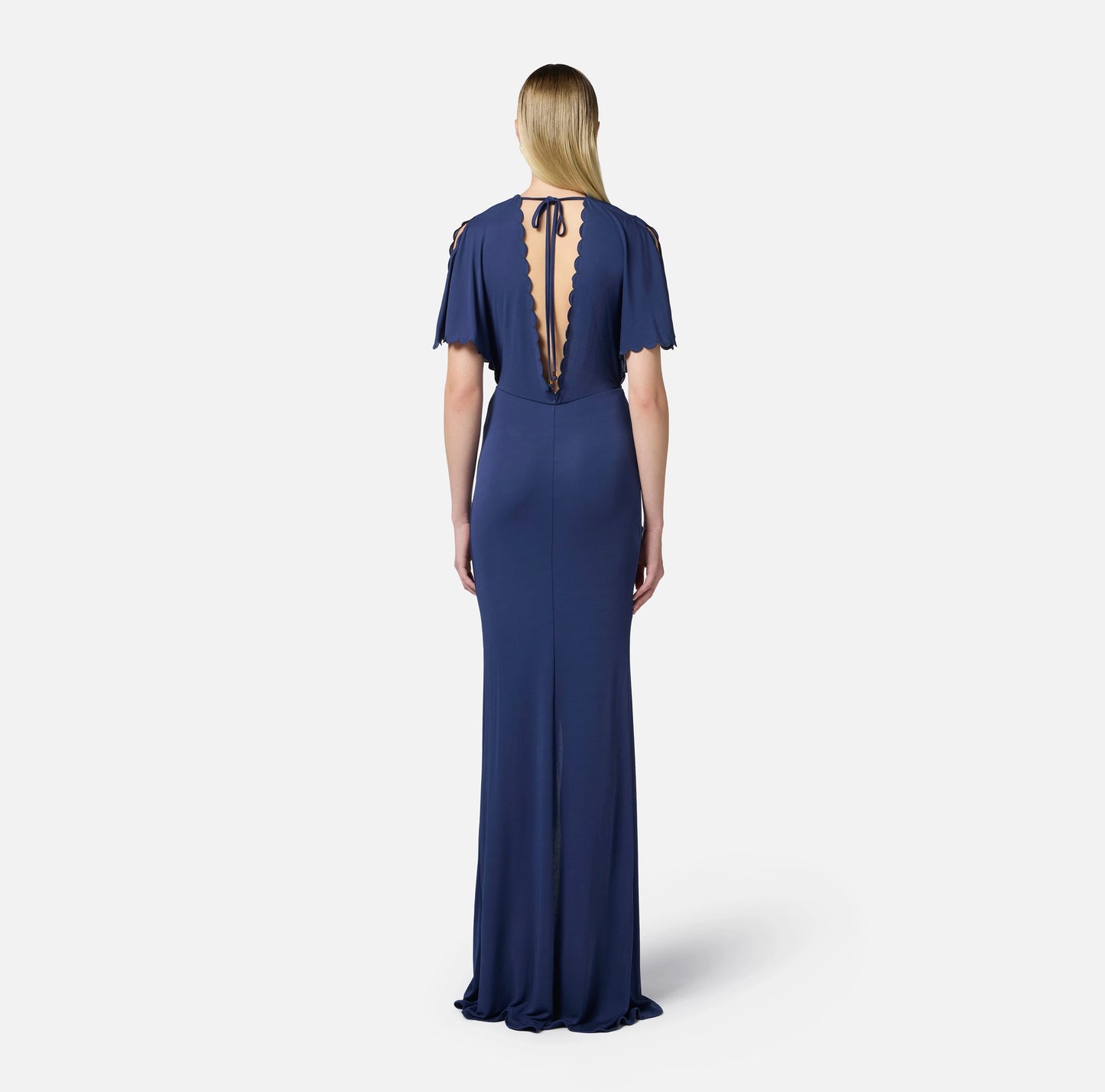 Vestido Red Carpet de punto con festón bordado