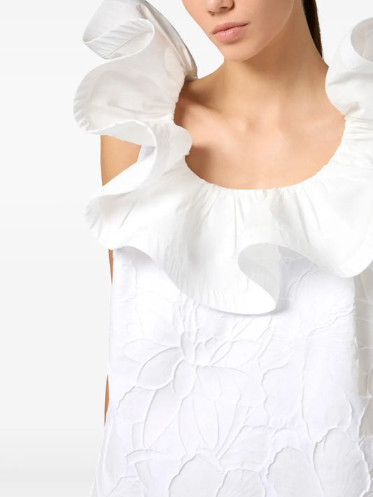Vestido de jacquard floral Elisabetta Franchi