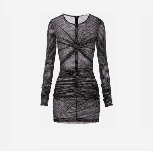 Vestido de tul con estampado de lunares