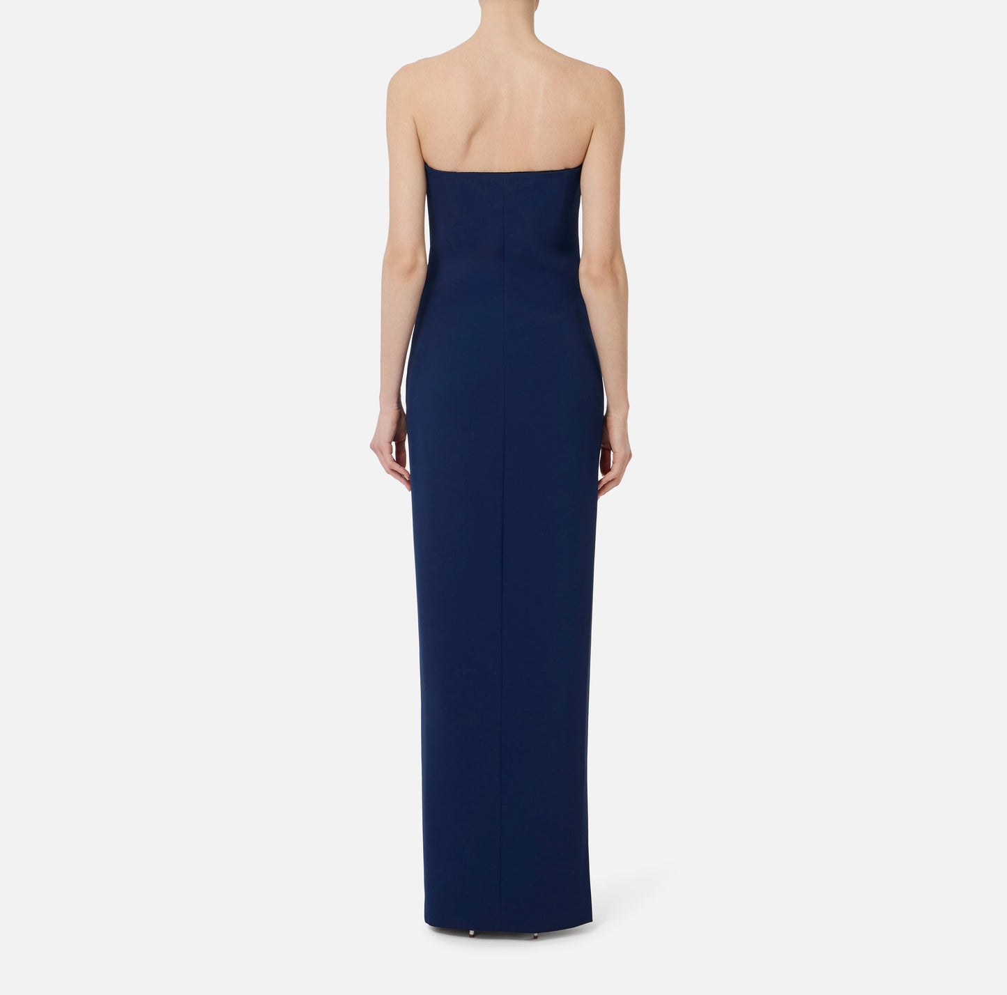 Vestido Red Carpet de doble crepé ligero con detalle joya
